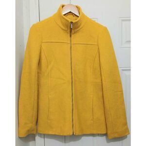 Talbots womens size 4 small boiled wool yellow outerwear jacket coat